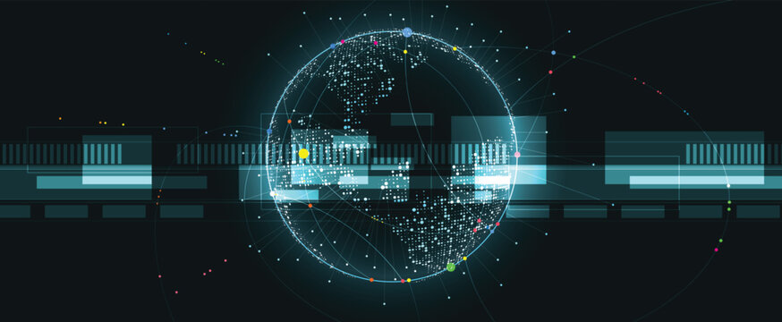 Digital cyberspace background representing big data, cloud computing, and AI