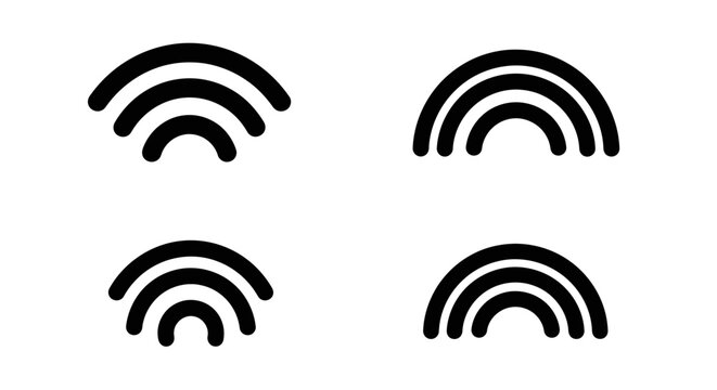 Abstract Rainbow Arcs Set, Minimalist Design, Weather Icons, Symbol Collection