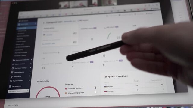 Laptop screen showing online video meeting during remote work from home. Concept of virtual communication, teamwork and modern digital workplace.