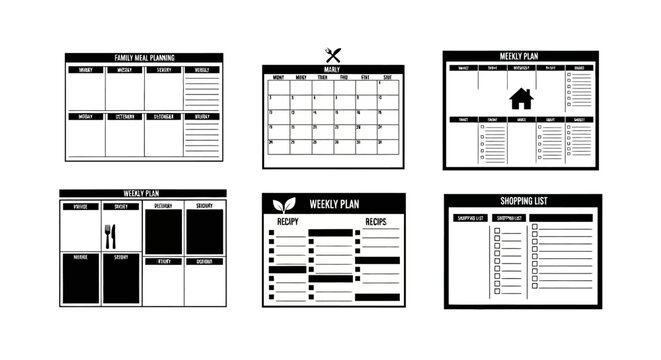 Daily Weekly Monthly Planner Templates for Organization and Productivity