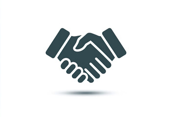 Obraz premium Handshake silhouette vector icon. Business partnership and agreement symbol isolated on white background.