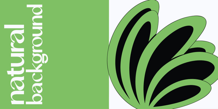 Minimalist green design with abstract leaf pattern for a natural background and modern graphic template