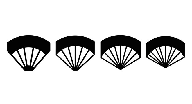 Abstract Fan Shapes Set - Graphic Design Elements