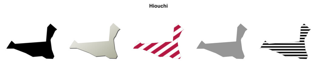 Obraz premium Hiouchi (California) blank outline map