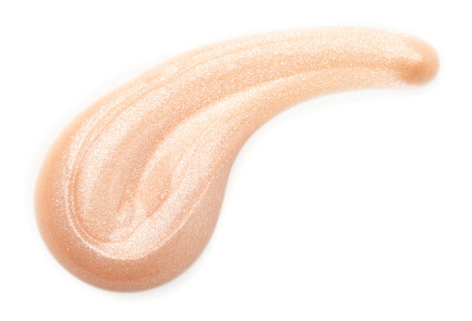 Sample of highlighter isolated on white, top view. Makeup product