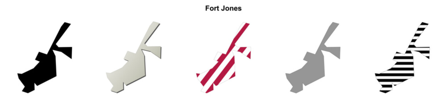 Fort Jones (California) blank outline map