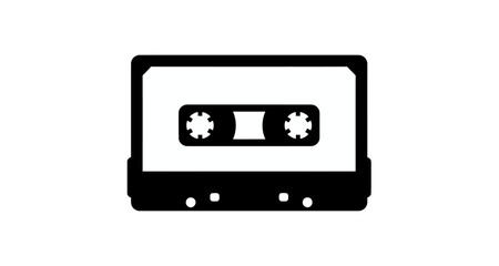 Obraz premium Cassette tape silhouette on transparent background