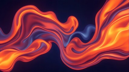 Obraz premium Abstract swirling smoke waves in vibrant red and blue gradient on dark background