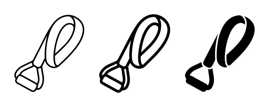 Fitness Resistance Bands, Exercise Straps, Workout Equipment Icons