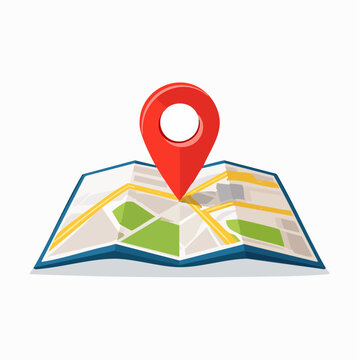 Map with Red Location Pin Icon