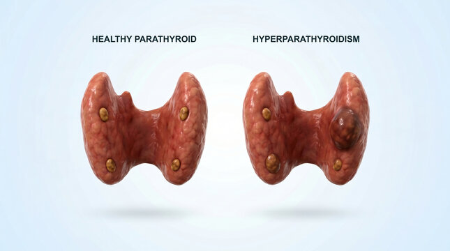 Hyperparathyroidism Parathyroid Adenoma Thyroid Gland Pathology 3D Render