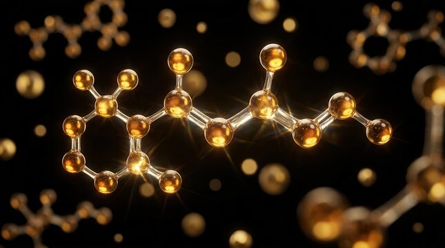 Scientific visualization of a retinol molecular structure for skincare innovation.