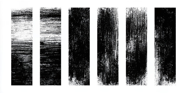Abstract Grunge Texture: Vertical Bars with Distressed Lines on White Background