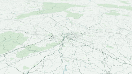 Obraz premium Modern minimalist vector map of Prague (Praha), Czech Republic. High-quality scalable illustration of Prague city grid, Vltava River S-bends for posters and design.