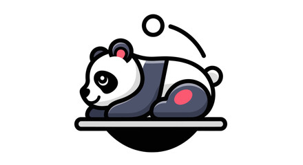 Cartoon panda playing with a ball © Corvus