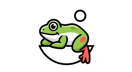 Fototapeta premium Cartoon frog illustration on white background