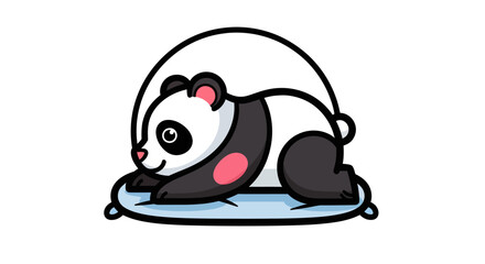 Cartoon panda resting on a pillow © Corvus
