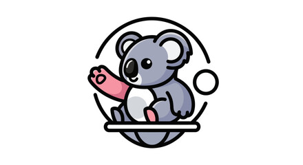 Fototapeta premium Cartoon koala bear mascot illustration
