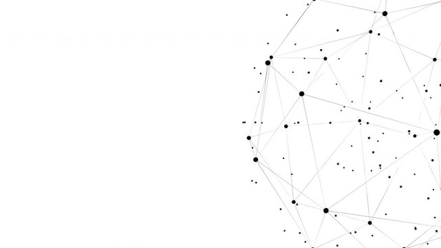Technology abstract sphere. Dots connected by lines. Minimalist plexus mesh shape. Abstract polygonal shape.