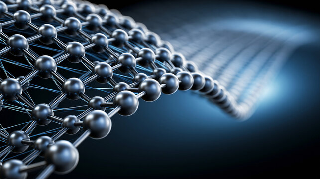 Abstract representation of molecular structures in 3D.