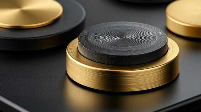 Modern control knobs with sleek design in digital appliances.