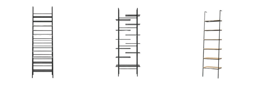 Set of Three Decorative Ladder Shelves for Modern Home Storage and Interior Design, imag