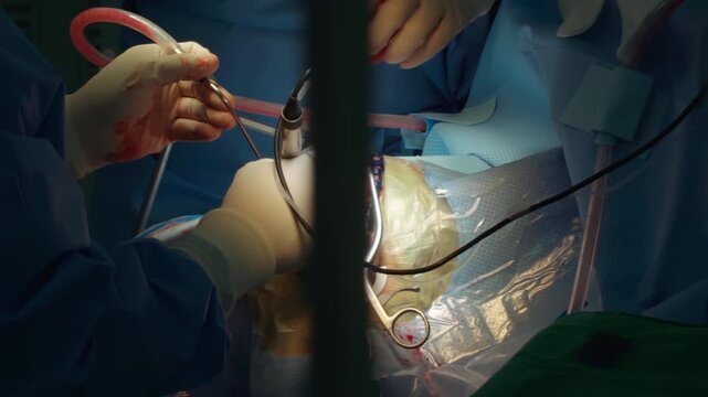  neurosurgery is inspecting brain of patient during trepanation of skull