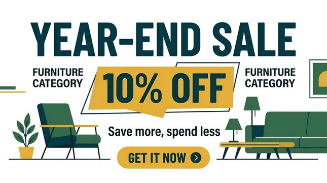 Year End Furniture Sale Advertisement with Modern Decor Examples.