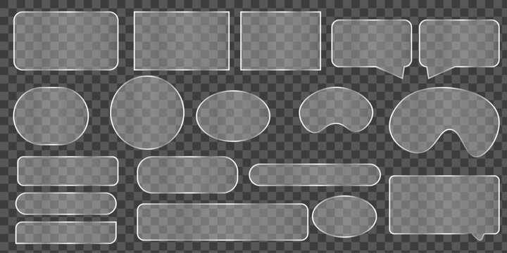 Transparent glass effect shapes for design and editing