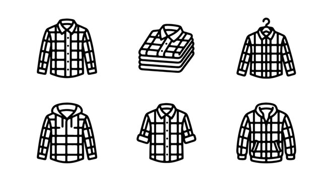 Flannel shirt icons
