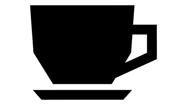 Black coffee cup and saucer icon