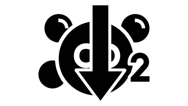 Co2 reduction icon carbon dioxide emissions decrease symbol isolated on white background