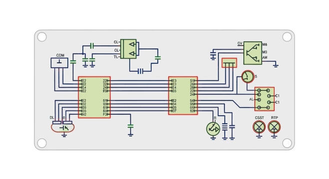 Electronic circuit board schematic diagram, technology concept, digital components