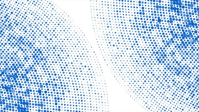 Blue minimal geometric halftone circular dotted lines pattern, abstract background. Geometric concept motion design. Seamless loop. Video animation Ultra HD 4K 3840x2160