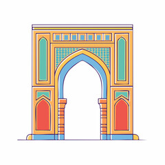 Fototapeta premium Ornate Archway with Geometric Patterns