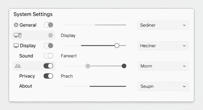 A screenshot of computer system settings menu with various options displayed