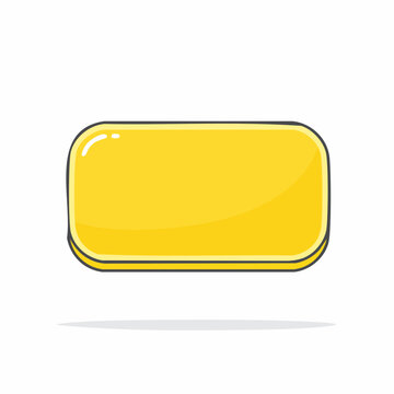 Yellow rounded rectangle button with shadow