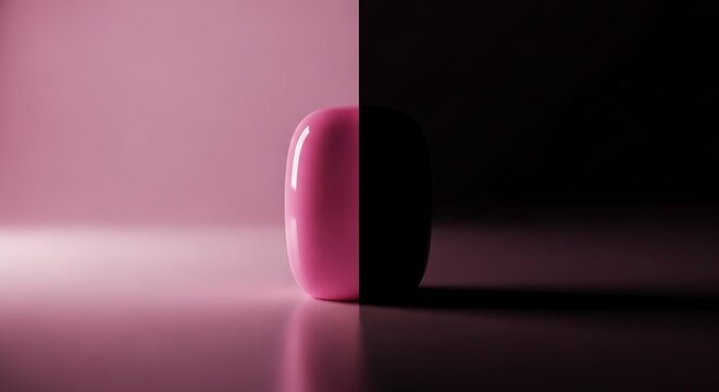 Pink cosmetic product on purple background