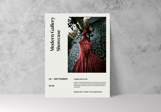 Beige Editorial Art Gallery Flyer Layout