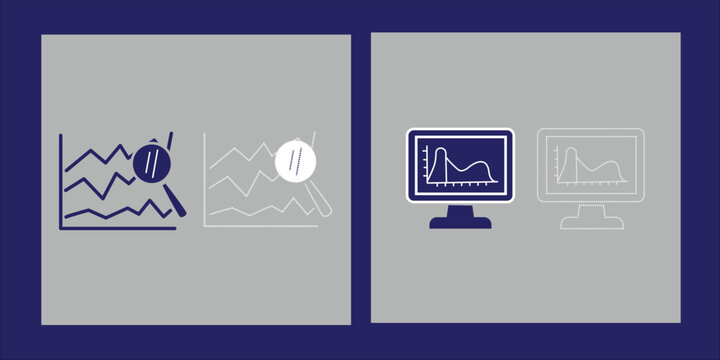Data analysis vector icon , statistics and business infographic symbol, outline and filled style, minimal flat icon