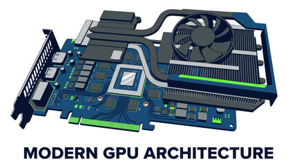 Modern GPU Architecture: Computer Graphics Card Close-up © changnut