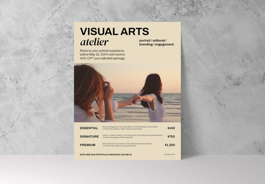 Beige Minimal Photography Pricing Flyer Layout