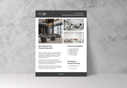 Minimal Luxury Real Estate Flyer Layout
