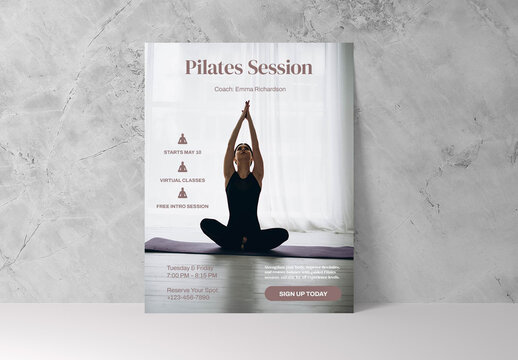 Minimal Pilates Wellness Flyer Template