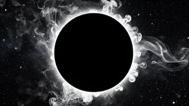 A Vast Cosmic Eclipse Silhouette Shrouded by a Starry Galactic Background