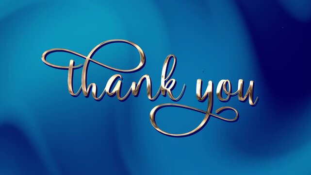Animated thank you message suitable for elegant presentations, thank you slides, closing credits, appreciation videos, and end screens