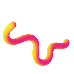 Fototapeta premium 3D Gradient Squiggly Line Shape