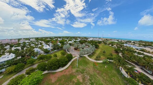 Aerial video Truman Waterfront Park Key West Florida 2026 4k 60p