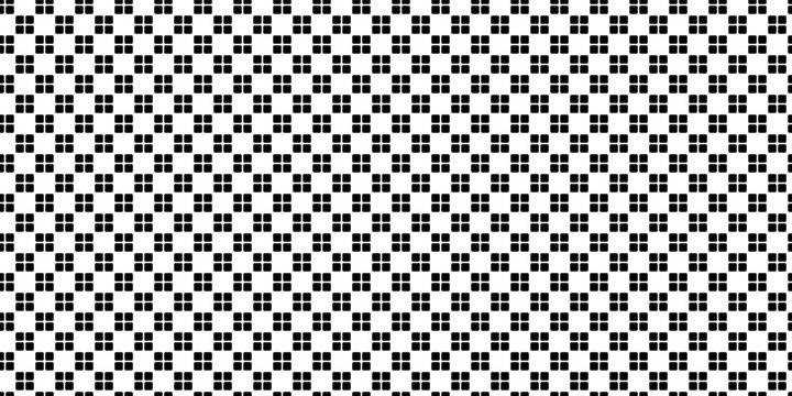 Seamless vector pattern with black four-square block motifs arranged in a checkerboard grid