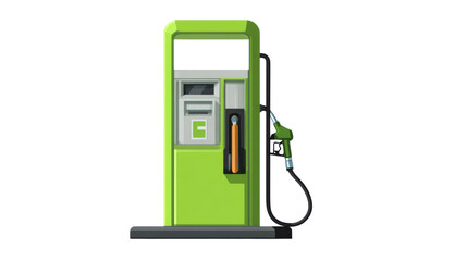 Fototapeta premium Eco friendly green fuel pump station icon representing gasoline energy transportation and sustainable automotive service isolated illustration on White background